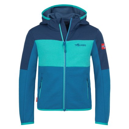 DĚTSKÁ MIKINA TROLLKIDS, SOGNDAL XT, MYSTIC BLUE / SUMMERNIGHT BLUE / BLUE CORAL