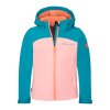 DĚTSKÁ DÍVČÍ ZATEPLENÁ SOFTSHELLOVÁ BUNDA TROLLKIDS KRISTIANSAND XT, HARBOR BLUE / PEONY ROSE / MELLOW PEACH
