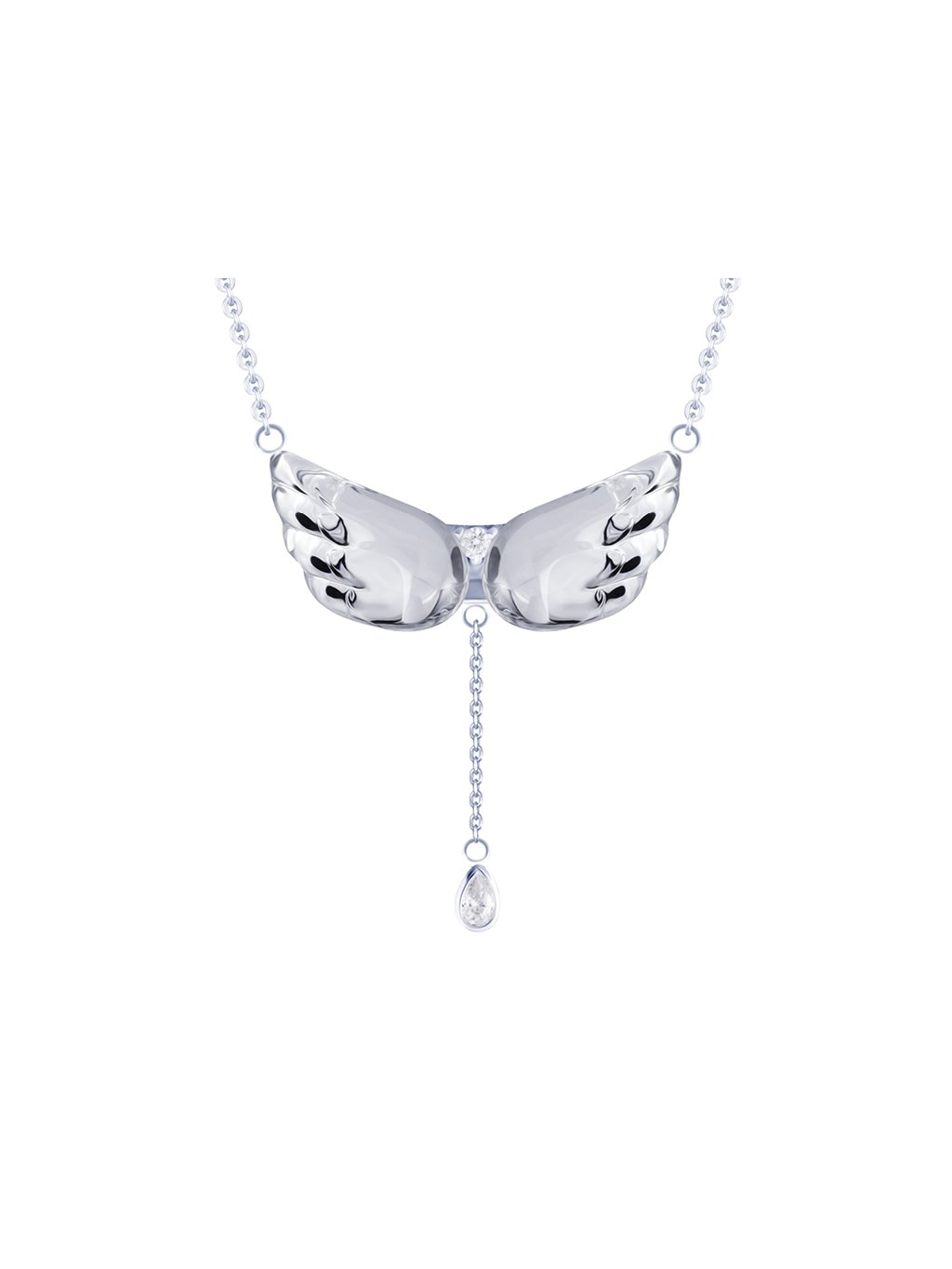 Stříbrný náhrdelník Crystal Wings, andělská křídla s křišťálem Preciosa |  PRECIOSA