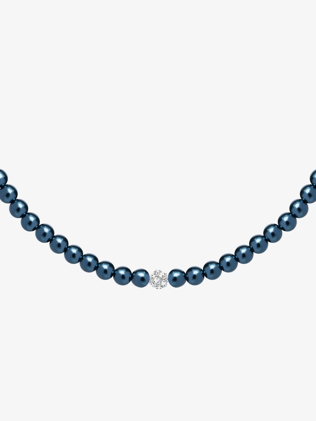 Perlový náhrdelník Velvet Pearl s voskovými perlemi Preciosa, blue metal