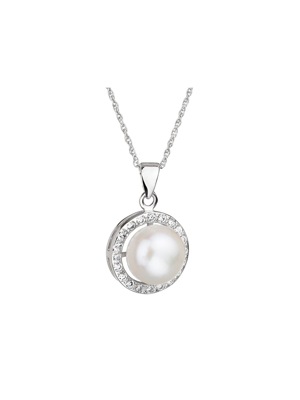 Stříbrný přívěsek Fascinating s pravou říční perlou Preciosa