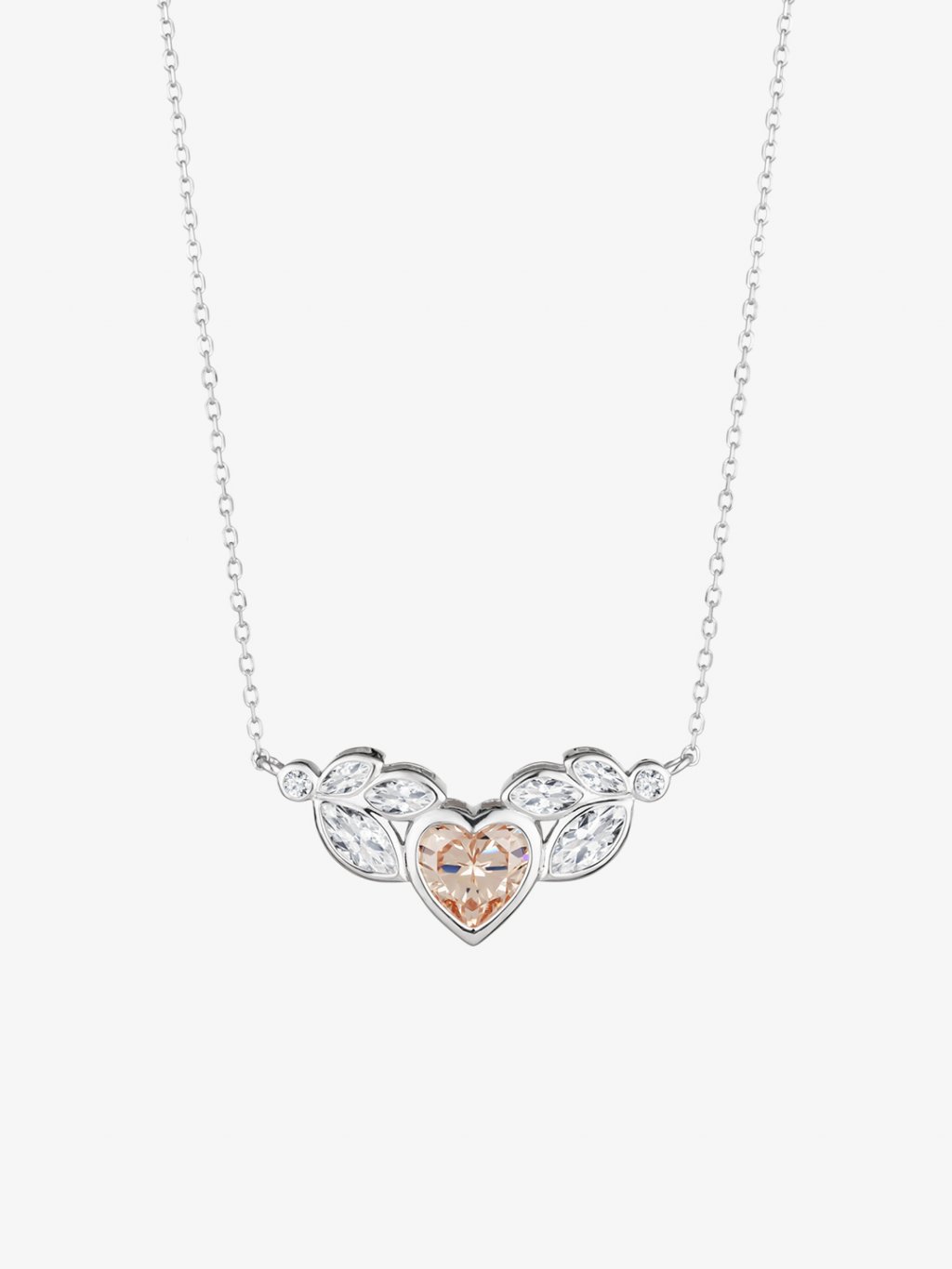 Stříbrný náhrdelník All I Love, srdce s kubickou zirkonií Preciosa |  PRECIOSA