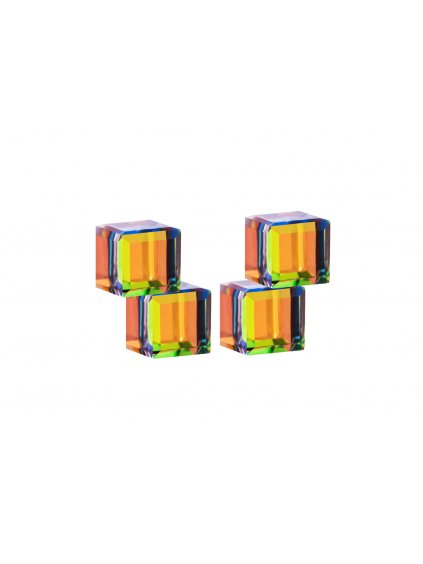 Stříbrné náušnice Crystal Cubes s křišťálem Preciosa