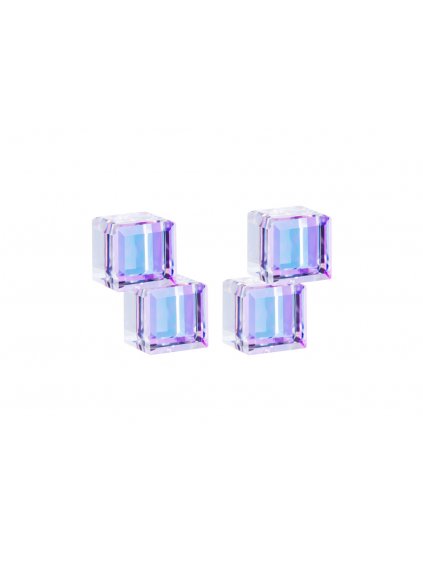 Stříbrné náušnice Crystal Cubes s křišťálem Preciosa