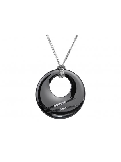Přívěsek z chirurgické oceli Dark Wheel s keramikou a kubickou zirkonií Preciosa
