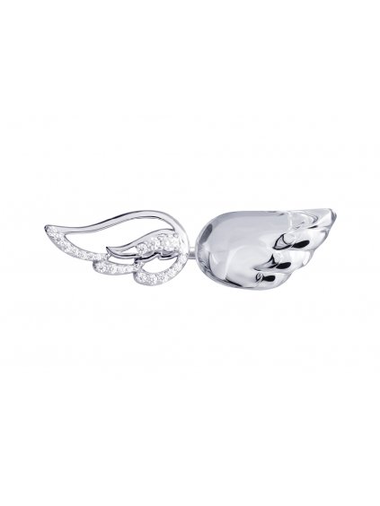 Stříbrný prsten Crystal Wings, andělská křídla s křišťálem Preciosa