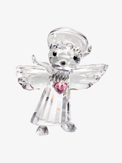Skleněná figurka Andělíček se srdíčkem z českého křišťálu Preciosa