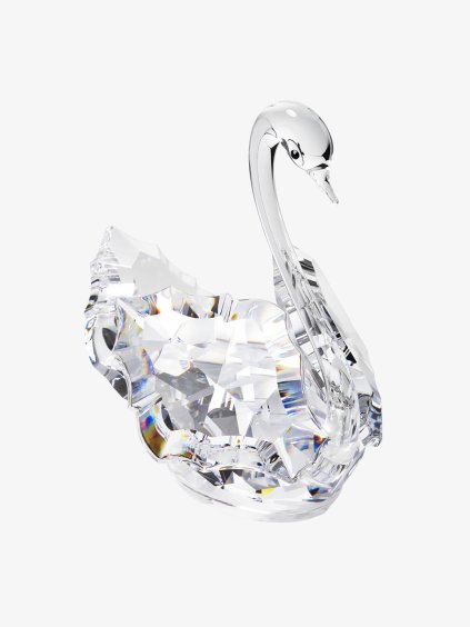 Skleněná figurka Labuť z českého křišťálu Preciosa
