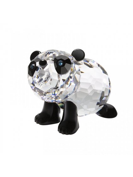 Skleněná figurka Malý panda z českého křišťálu Preciosa - černá