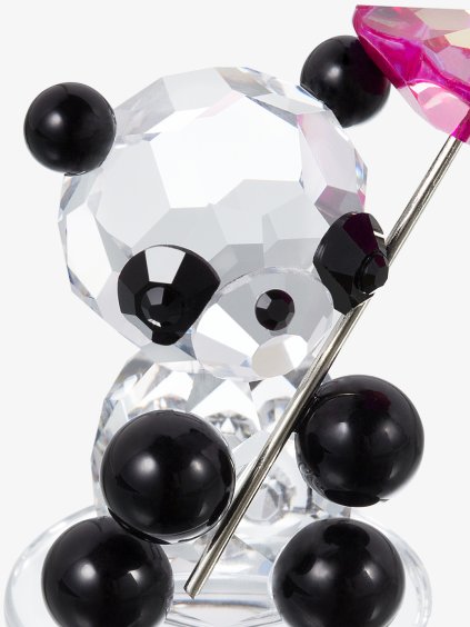 Skleněná figurka Panda se slunečníkem z českého křišťálu Preciosa