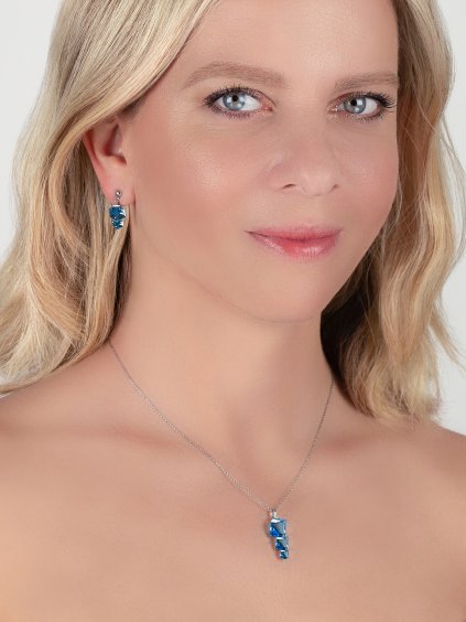 Stříbrný přívěsek Calypso s českým křišťálem Preciosa