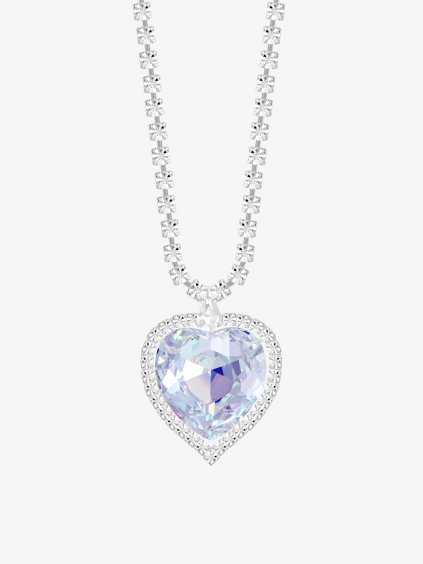 Štrasový náhrdelník Necklace, srdce s českým křišťálem Preciosa, krystal AB