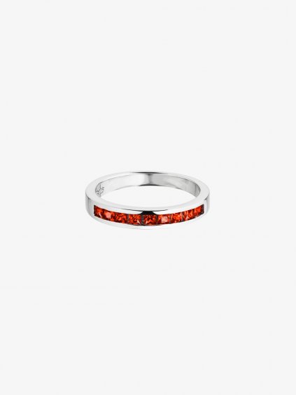 Stříbrný prsten Créativité s kubickou zirkonií Preciosa, červený, jednostranný