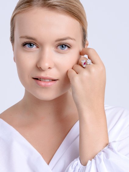 Stříbrný prsten Libra s kubickou zirkonií Preciosa