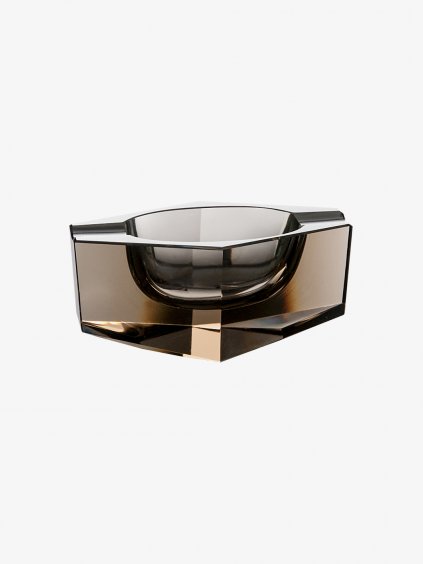 Broušený popelník z českého křišťálu Preciosa, antik, 110 mm