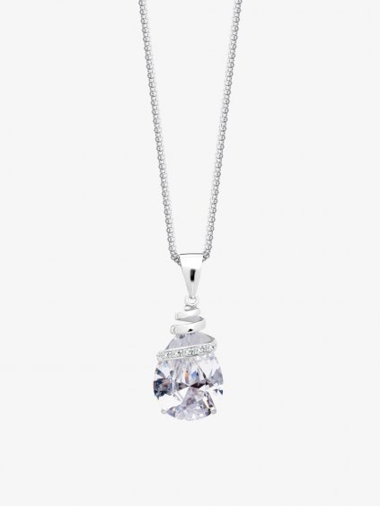 Stříbrný přívěsek s řetízkem Elegant s českým křšťálem Preciosa, krystal