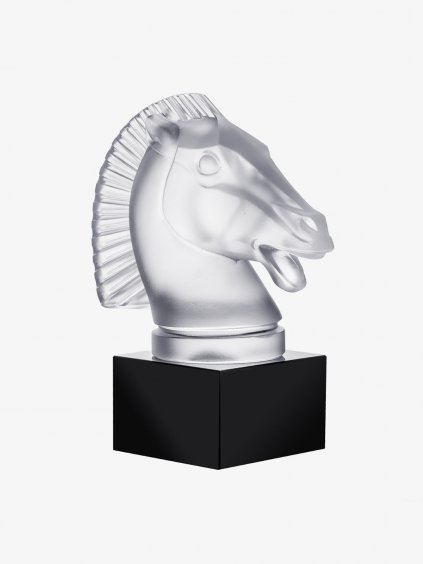 Skleněná figurka Hlava koně z českého křišťálu Preciosa