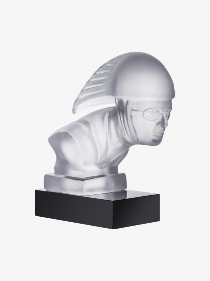 Skleněná figurka Hlava závodníka z českého křišťálu Preciosa