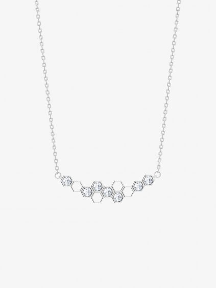 Stříbrný náhrdelník Lumina s kubickou zirkonií Preciosa, čirý