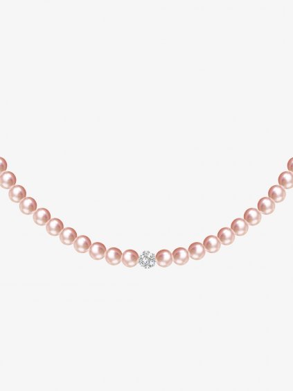 Perlový náhrdelník Velvet Pearl s voskovými perlemi Preciosa, roza