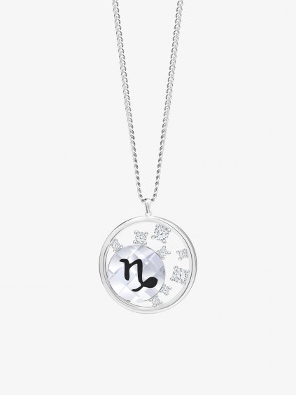 Stříbrný náhrdelník Sparkling Zodiac, zvěrokruh - Kozoroh s českým křišťálem Preciosa