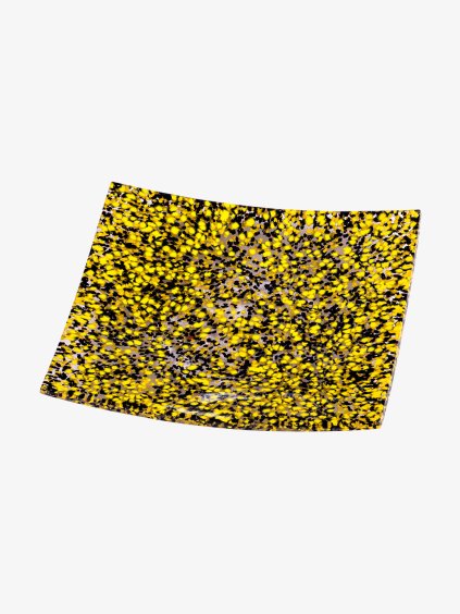 Spékaný skleněný talíř Salamander Preciosa, 230x230 mm