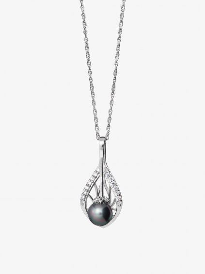 Stříbrný přívěsek Touch of Luxury s černou říční perlou Preciosa