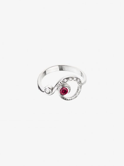 Stříbrný prsten Romantic Elegance s kubickou zirkonií Preciosa, červený