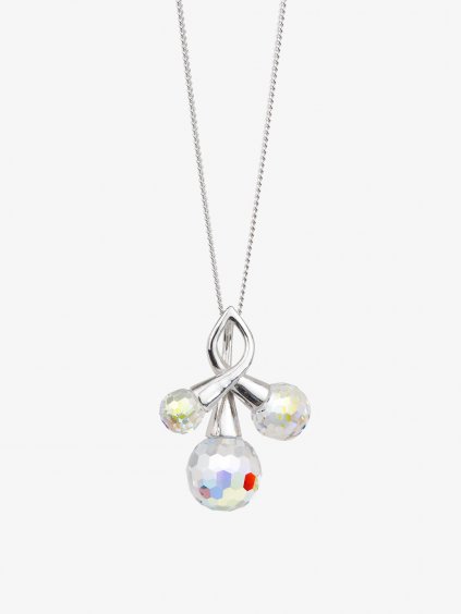 Delicacy, stříbrný přívěsek se třemi broušenými skleněnými perličkami, krystal AB
