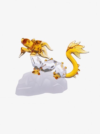 Skleněná figurka Drak-čínský zodiak z českého křišťálu Preciosa na pískovaném podstavci