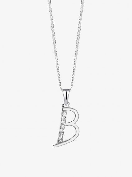 Stříbrný přívěsek Letter, písmeno B s kubickou zirkonií Preciosa