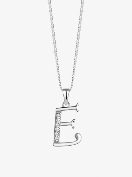 Stříbrný přívěsek Letter, písmeno E s kubickou zirkonií Preciosa