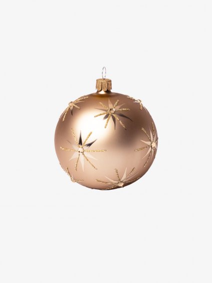 Skleněná vánoční ozdoba, koule s českým křišťálem Preciosa, hvězdy