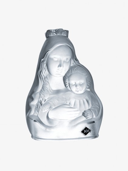 Skleněná figurka Madona s dítětem z českého křišťálu Preciosa