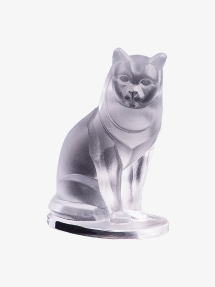Skleněná figurka Kočka z českého křišťálu Preciosa