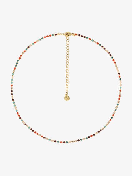 Pozlacený bižuterní náhrdelník Glowline s českým křišťálem Preciosa, choker