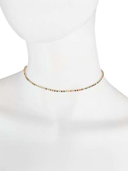 Pozlacený bižuterní náhrdelník Glowline s českým křišťálem Preciosa, choker