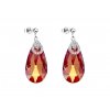 Stříbrné náušnice Ruby Glow s českým křišťálem Preciosa