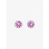 Stříbrné náušnice Lynx s kubickou zirkonií Preciosa, růžové