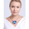 Rhodiovaný štrasový náhrdelník Corona, srdce s českým křišťálem Preciosa