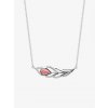 Stříbrný náhrdelník Penna, pírko s českým křišťálem a kubickou zirkonií Preciosa, růžový