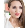 Náušnice z chirurgické oceli Jaclyn, kostka z českého křišťálu Preciosa, zelené