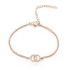 Náramek z chirurgické oceli Oasis, růžový s bílými kameny kubické zirkonie