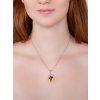 Stříbrný přívěsek s řetízkem Elegant s českým křišťálem Preciosa, oranžový