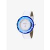Hodinky Crystal Time Premium s českým křišťálem Preciosa, modré, bílý řemínek