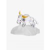 Skleněná figurka Buvol - čínský zodiak z českého křišťálu Preciosa, vyšší podstavec, topaz