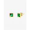 Náušnice Straight z chirurgické oceli s českým křišťálem Preciosa, malé, emerald