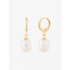 Stříbrné náušnice Pearl Heart s říční perlou Preciosa, pozlacené