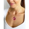 Stříbrný přívěsek s řetízkem Rosetta s českým křišťálem Preciosa, růžový