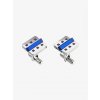 Manžetové knoflíky z chirurgické oceli Mered s českým křišťálem Preciosa - safír